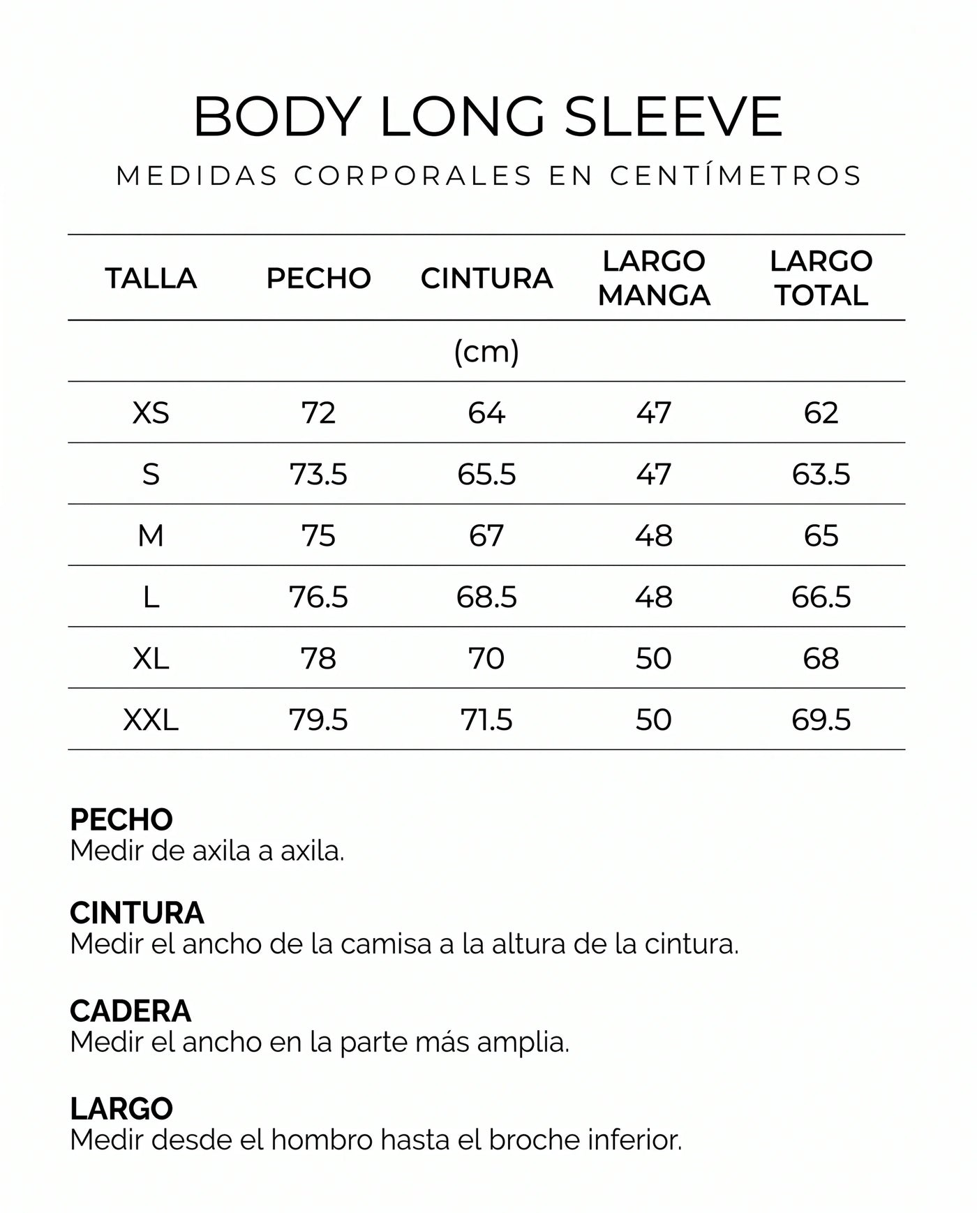 Guía de tallas