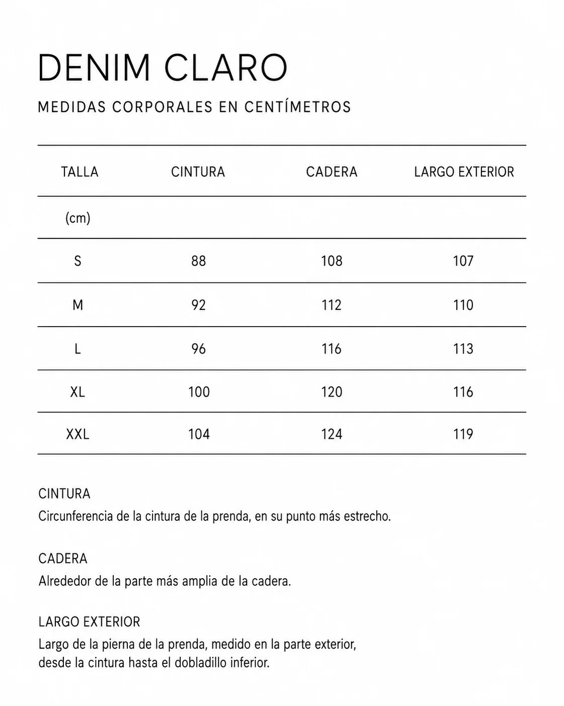 Guía de tallas