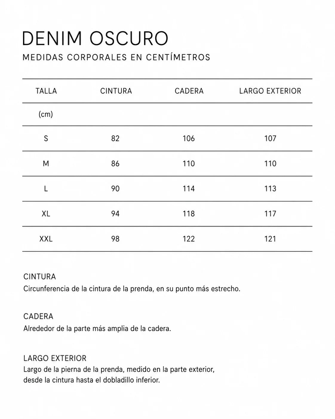 Guía de tallas