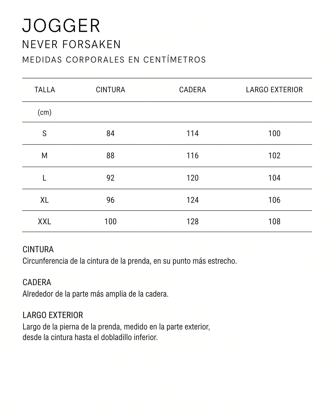 Guía de tallas
