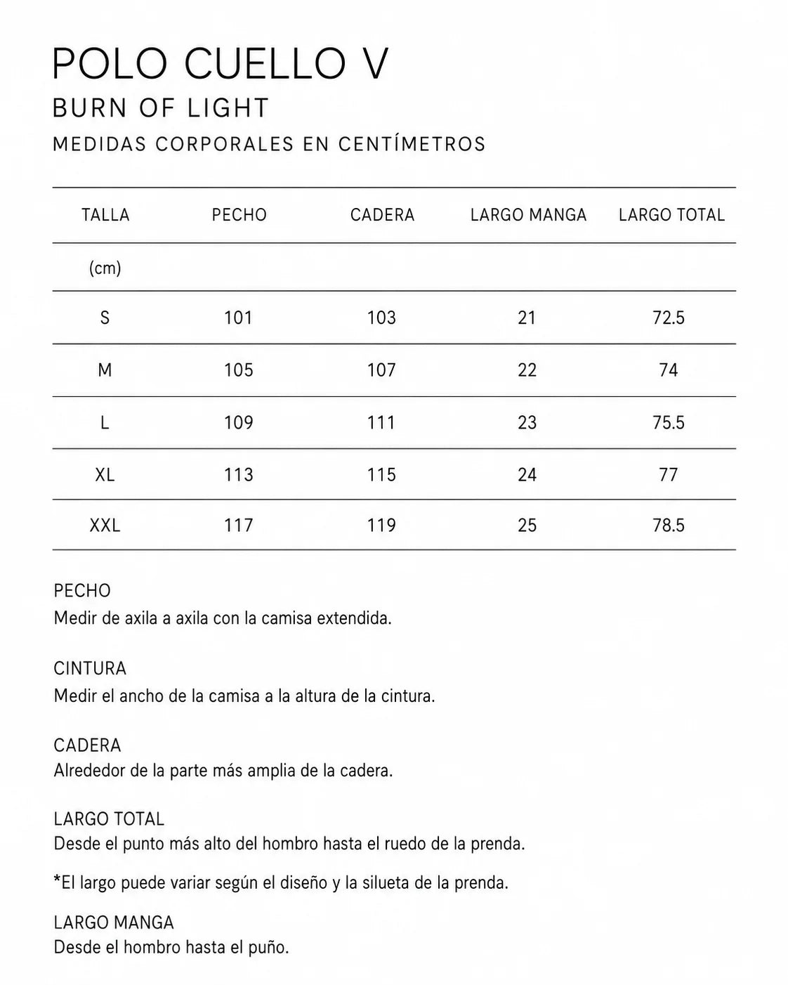 Guía de tallas